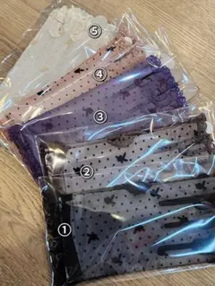 新品　未使用　ドット柄 うさぎ　シースルー 指なし手袋 　おしゃれ手袋　5色展開