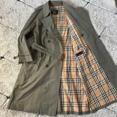 【極美品✨】バーバリー　トレンチコート　玉虫色　ロング　ベルト　ノバチェック　Ｌ