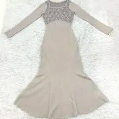 新作　RESEXXY ロゴジャカードマーメイドワンピース　ニット　ベージュ