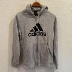 adidas グレー ジップアップパーカー J160/80