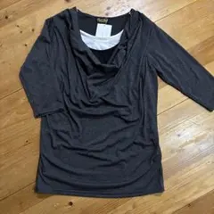 ダークグレー ドレープネック チュニック