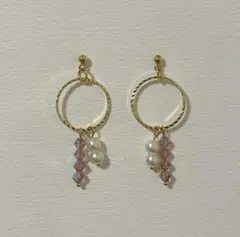 #76ハンドメイド♡スワロフスキービーズのイヤリングorピアス