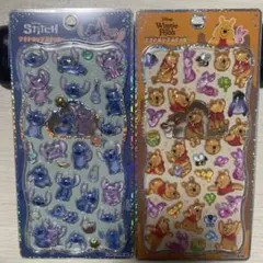 プチドロップステッカー　ディズニー　プーさん　スティッチ