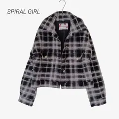 SPIRALGIRL☆ウール65%混 チェック ショート丈ジャケットのサムネイル