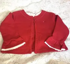HUSHUSH カーディガン レッド 120cm コットン100%