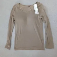 ユニクロ HEATTECH リブUネックブラTシャツ XL