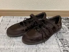 GU レースアップ バレエシューズ ブラウン　24.5cmのサムネイル