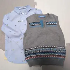 familiar 長袖シャツとベストセット　100cm
