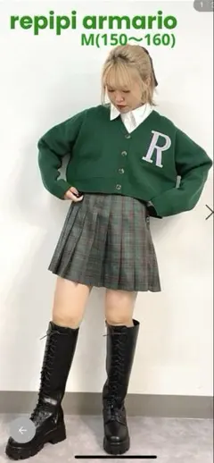 repipi armario M(150〜160)ワッペンショートカーディガン