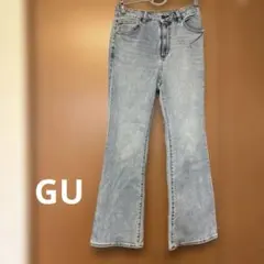 ブーツカットデニム・フレアデニム・ライトブルー　GU