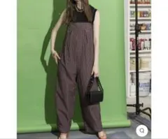 メゾンスペシャル　チェック　ベアトップ　オールインワン