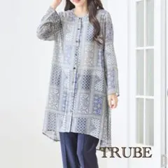 TRUBE シャツワンピース シフォン チュニック M～L 前開き