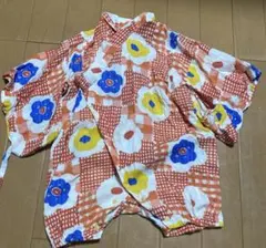 花柄チェック ベビー甚平 80 ocean &ground