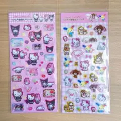 平成2枚セット☆サンリオキャラクターズ ラメ入り樹脂もりシール