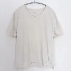 ボス Tシャツ Vネック 半袖 無地 M 白 綿 デイリー カジュアル リメイク