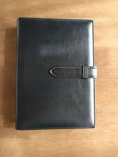 【M.M様】RIHUA 黒 合成皮革 システム手帳 ベルト式　バインダー　A5