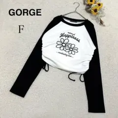 【ゴージ GORGE】長袖 トップス クロップドTシャツ 花柄 カジュアル F