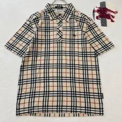 バーバリーブラックレーベル ノバチェックポロシャツ 3 ホースロゴ ストレッチ