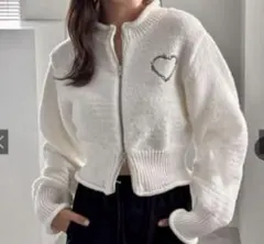 GRL ハート刺繍ニットカーディガン[an1410]