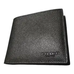 新品未使用・正規品　COACH ブラック 二つ折り財布