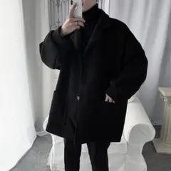 ビッグシルエット チェスターコート　ロングコート ブラック　コート　アウター