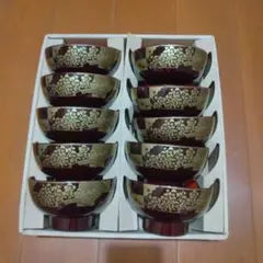 木製 会津塗 漆器 椀 5客セット 花模様 - メルカリ