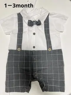 セレモニー ロンパース　チェック柄 1-3month
