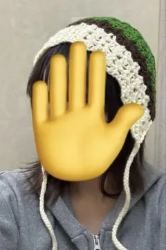 かぎ針編み フード付き帽子　ボンネット