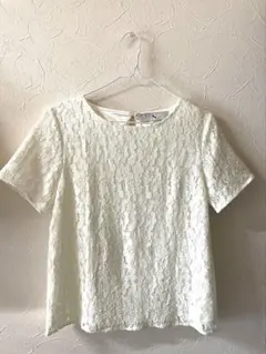 N. Natural Beauty Basic レース 半袖 ブラウス 白　美品のサムネイル