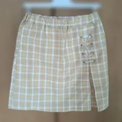 petit main ベージュ系チェック スカート 120
