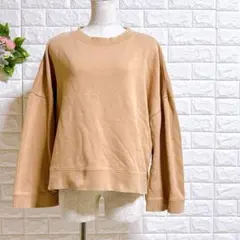 a1707 ローリーズファーム ワイドスリーブ スウェット M ベージュ