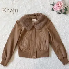 カージュ　ラムレザージャケット　ラビットファー襟付き　エレガント　38