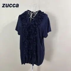 AD2005✨COMME des GARÇONS フリル ブラウス 紺 M - メルカリ