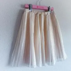 美品 mezzo piano プリーツスカート アイボリー フォ－マル 130