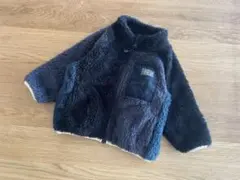 キッズ フリースジャケット 90 ネイビー×ブルー もこもこ 防寒