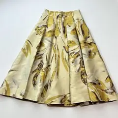 アプワイザーリッシェ✨大花ジャガードタックフレアスカート ロング イエロー 2