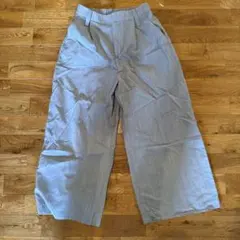 GLOBAL WORKグレー ワイドパンツ S