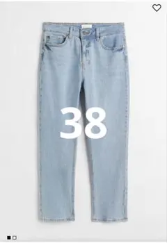 H&M スリムストレートハイアンクルデニム ハイウエスト　38