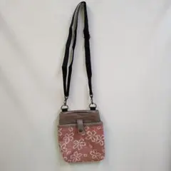 ポシェット　ショルダーバック　桜柄　麻入り生地