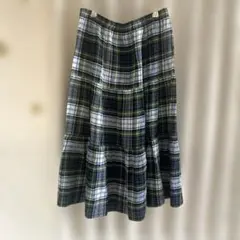 【タグ付き未使用品】オニールオブダブリン　リネン　チェック　キルトスカート O'NEIL of DUBLIN スカート OF オニールオブダブリン リネン100