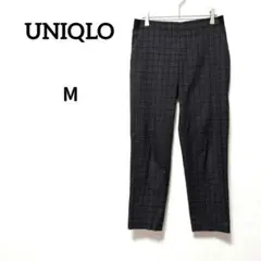 ユニクロ チェック柄 スリムフィットパンツ ストレッチ ウエストゴム M