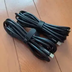 type-c to type-c ケーブル 2本セット2メートル 黒ブラック