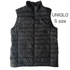 【美品】UNIQLO ウルトラライトダウンベスト メンズ S 袋付き 黒