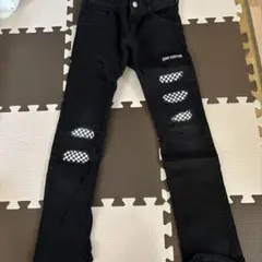 RAD CUSTOM チェック柄ダメージ長ズボン 140