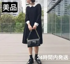 【美品】CAROLINA GLASER カロリナグレイサー　プリーツワンピ