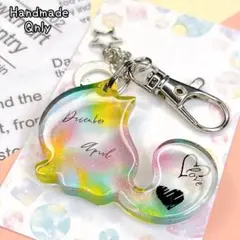 キーホルダー 猫 ハンドメイド チャーム 【829】