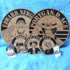 ワンピースコルクコースター&ラバーキーホルダー7点セット