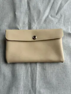 ハンドメイド☆本革　ベージュ　通帳ケース　ポーチ