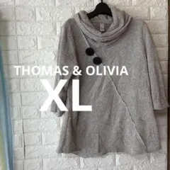THOMAS & OLIVIA ニット セーター チュニック ハイネック XL