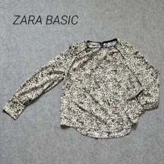 ZARA BASIC ザラベーシック ノーカラーブラウス プルオーバー ブラック